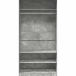 vidaXL Kledingkast 100x50x200 cm bewerkt hout betongrijs