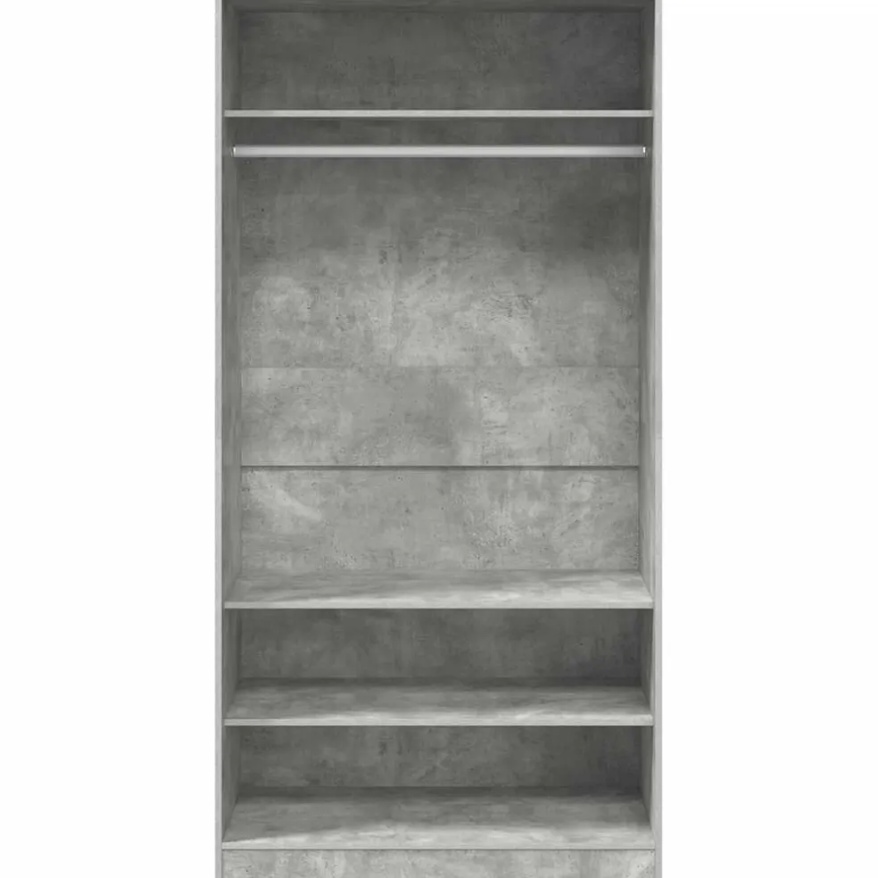 vidaXL Kledingkast 100x50x200 cm bewerkt hout betongrijs