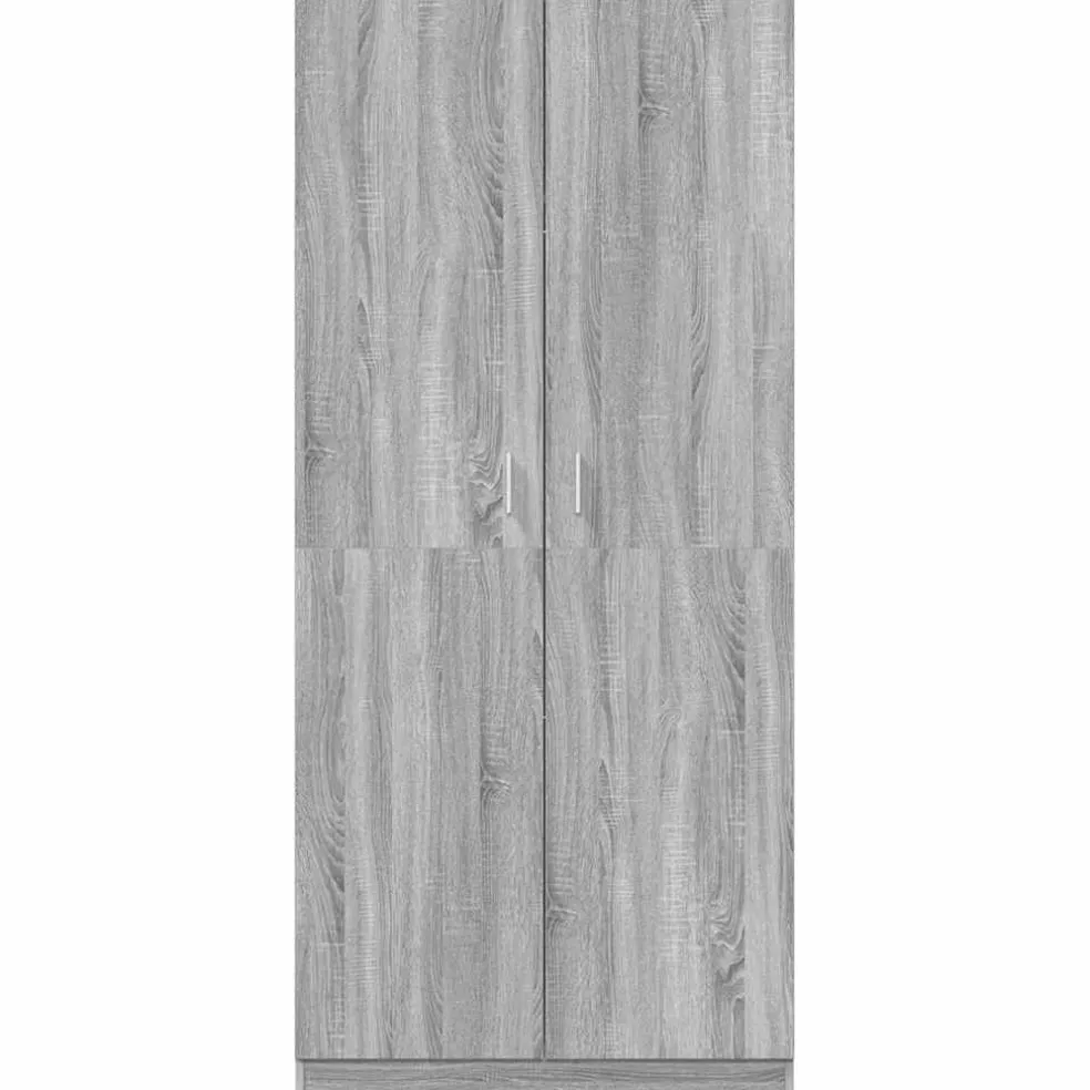 vidaXL Kledingkast 90x52x200 cm bewerkt hout grijs sonoma eikenkleurig