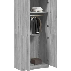 vidaXL Kledingkast 90x52x200 cm bewerkt hout grijs sonoma eikenkleurig