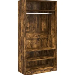 vidaXL Kledingkast 90x52x200 cm bewerkt hout gerookt eikenkleurig