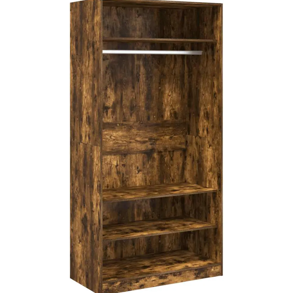 vidaXL Kledingkast 100x50x200 cm bewerkt hout gerookt eikenkleurig