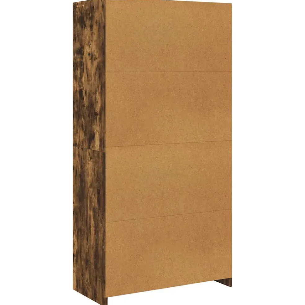 vidaXL Kledingkast 100x50x200 cm bewerkt hout gerookt eikenkleurig