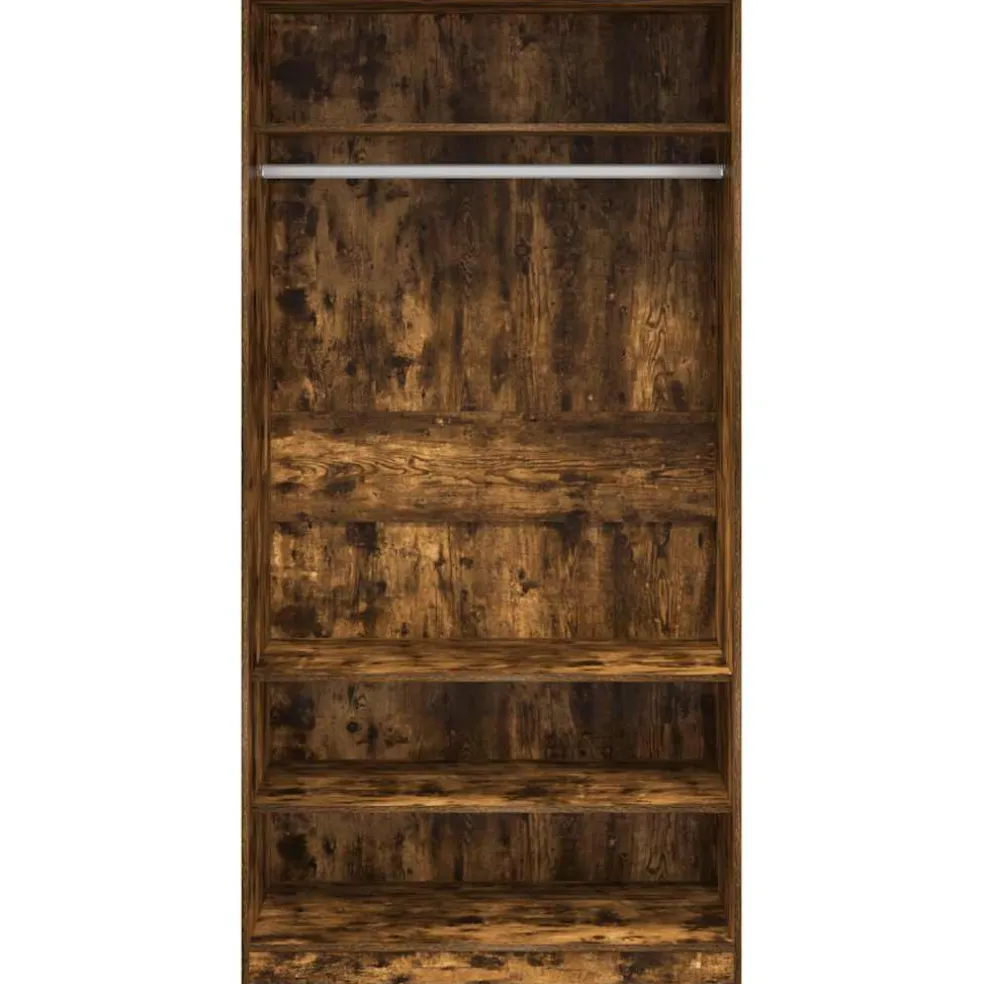vidaXL Kledingkast 100x50x200 cm bewerkt hout gerookt eikenkleurig