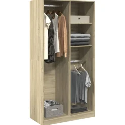 vidaXL Kledingkast 100x50x200 cm bewerkt hout sonoma eikenkleurig