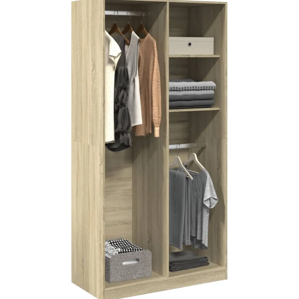 vidaXL Kledingkast 82,5x51,5x180 cm bewerkt hout wit