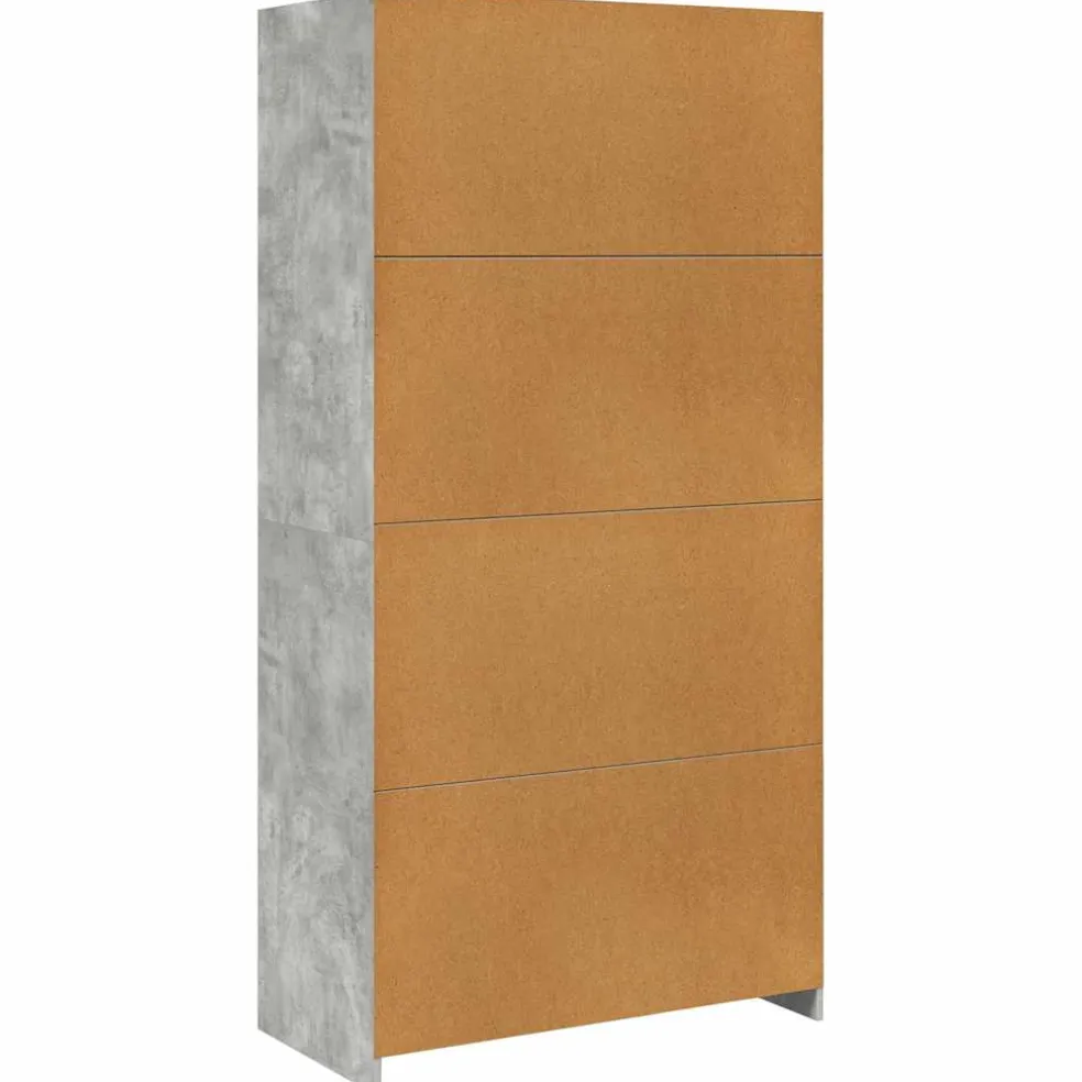 vidaXL Kledingkast 100x50x200 cm bewerkt hout betongrijs