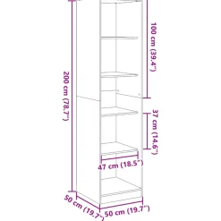 vidaXL Kledingkast 100x50x200 cm bewerkt hout wit