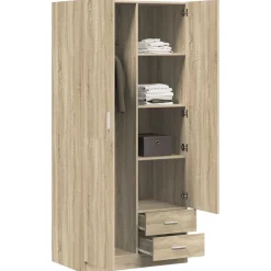 vidaXL Kledingkast 80x52x180 cm bewerkt hout sonoma eikenkleurig