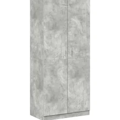 vidaXL Kledingkast 90x52x200 cm bewerkt hout betongrijs