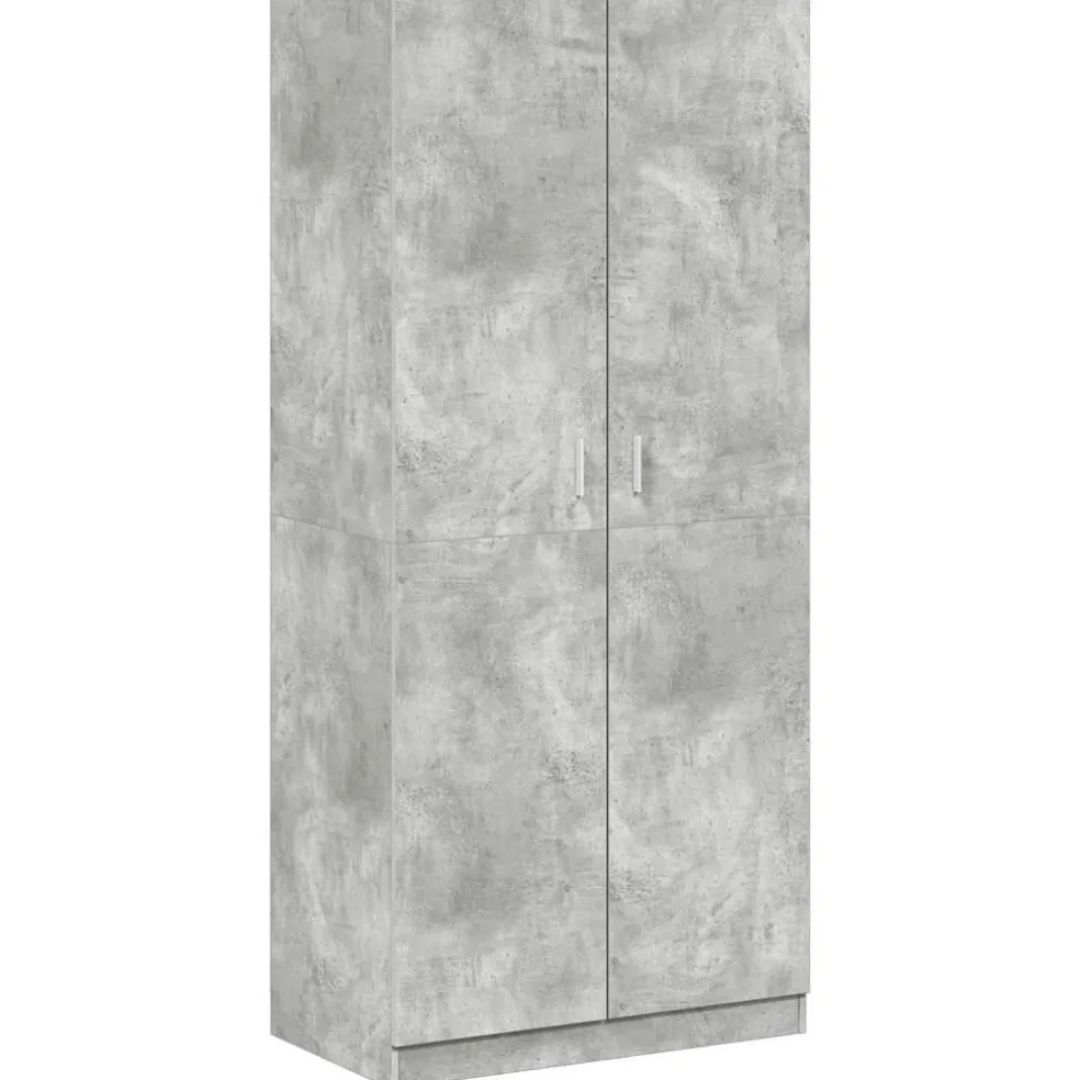 vidaXL Kledingkast 90x52x200 cm bewerkt hout betongrijs