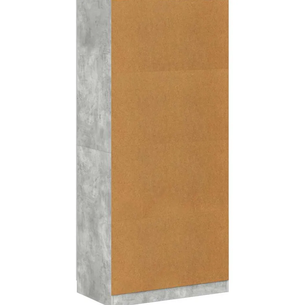 vidaXL Kledingkast 90x52x200 cm bewerkt hout betongrijs