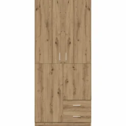 vidaXL Kledingkast 80x52x180 cm bewerkt hout artisanaal eikenkleurig