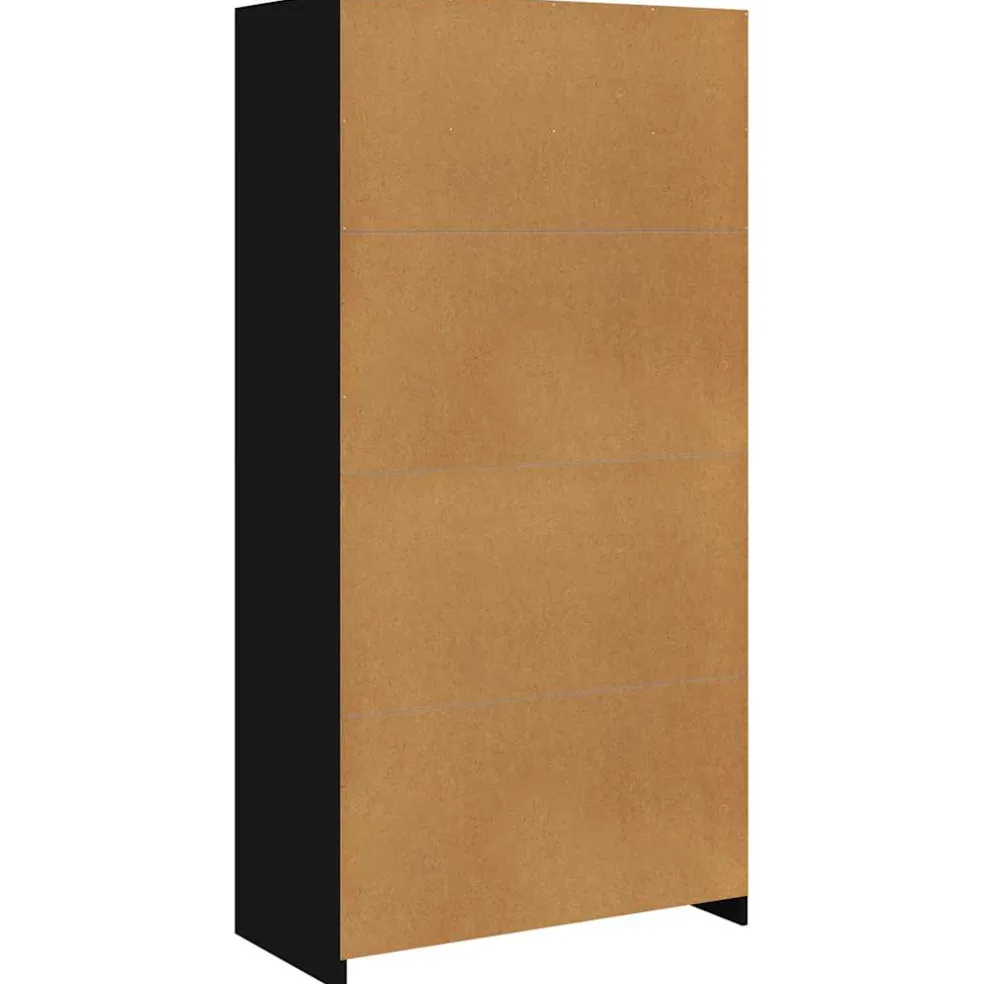 vidaXL Kledingkast 100x50x200 cm bewerkt hout zwart