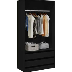 vidaXL Kledingkast 100x50x200 cm bewerkt hout zwart
