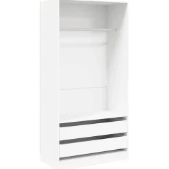 vidaXL Kledingkast 100x50x200 cm bewerkt hout wit