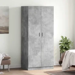 vidaXL Kledingkast 80x52x180 cm bewerkt hout betongrijs