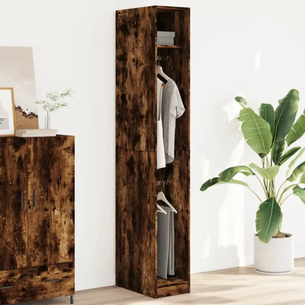 vidaXL Kledingkast 30x50x200 cm bewerkt hout gerookt eikenkleurig
