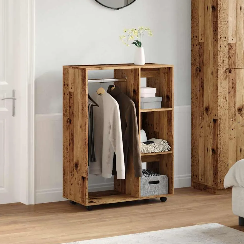 vidaXL Kledingkast 80x40x110 cm bewerkt hout oud houtkleurig