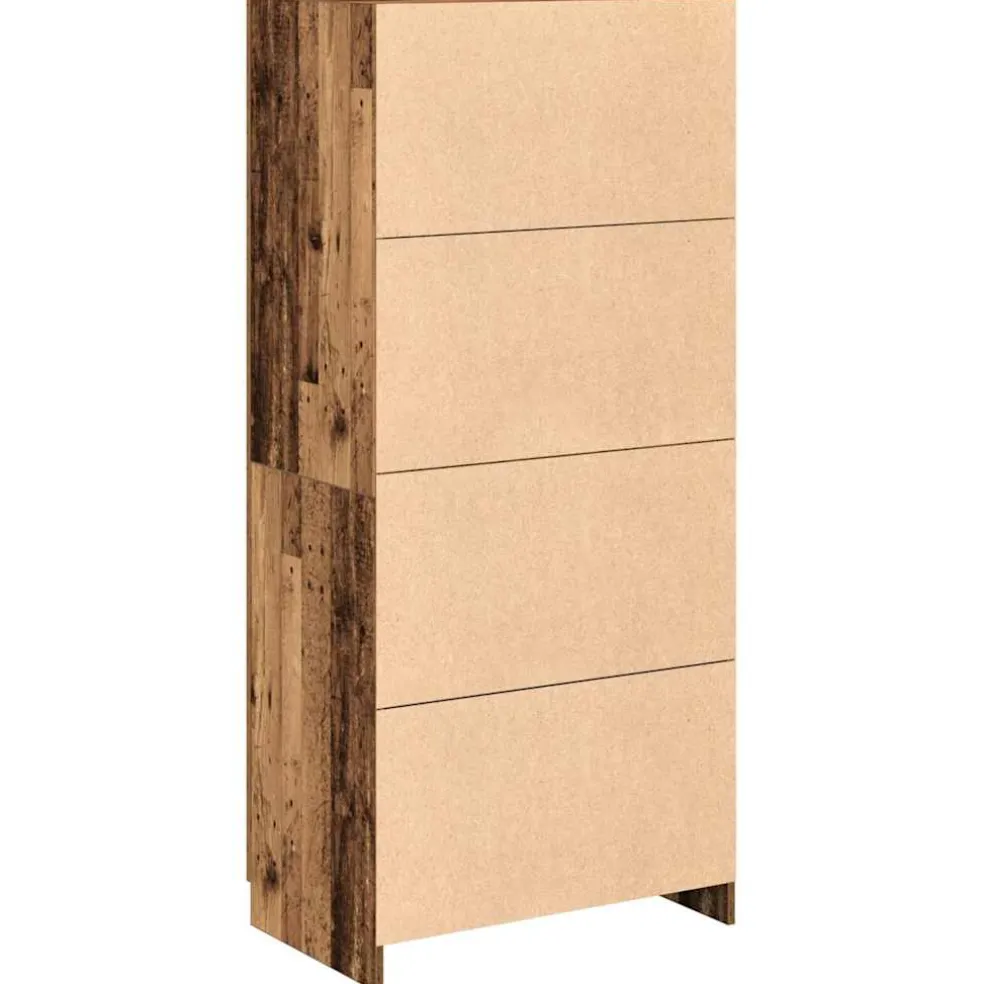 vidaXL Kledingkast 90x52x200 cm bewerkt hout oud houtkleurig