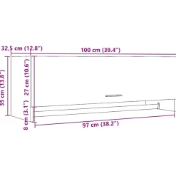 vidaXL Kledingkast 100x32,5x35 cm bewerkt hout artisanaal eikenkleurig