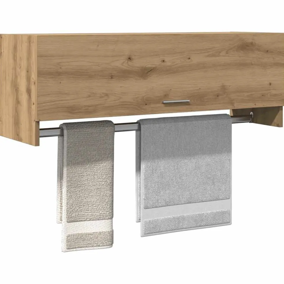 vidaXL Kledingkast 100x32,5x35 cm bewerkt hout artisanaal eikenkleurig