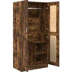 vidaXL Kledingkast 82,5x51,5x180 cm bewerkt hout gerookt eikenkleurig