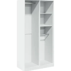 vidaXL Kledingkast 100x50x200 cm bewerkt hout wit