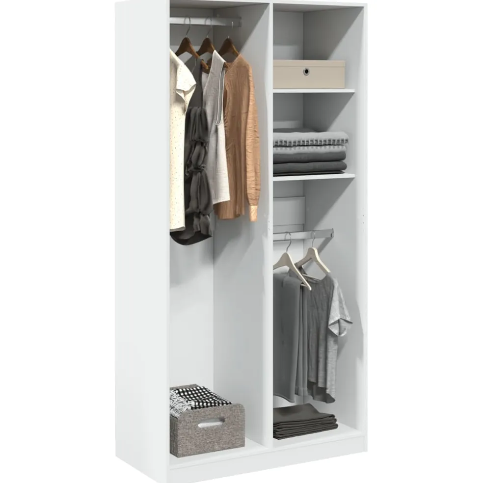 vidaXL Kledingkast 100x50x200 cm bewerkt hout wit