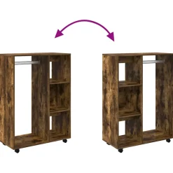 vidaXL Kledingkast 80x40x110 cm bewerkt hout gerookt eikenkleurig