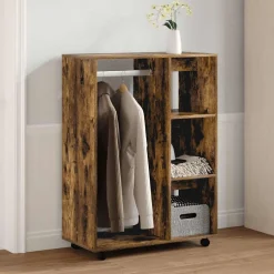 vidaXL Kledingkast 80x40x110 cm bewerkt hout gerookt eikenkleurig