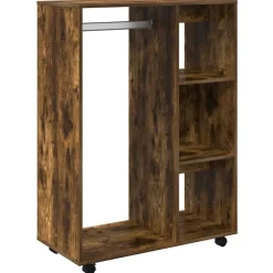 vidaXL Kledingkast 80x40x110 cm bewerkt hout gerookt eikenkleurig