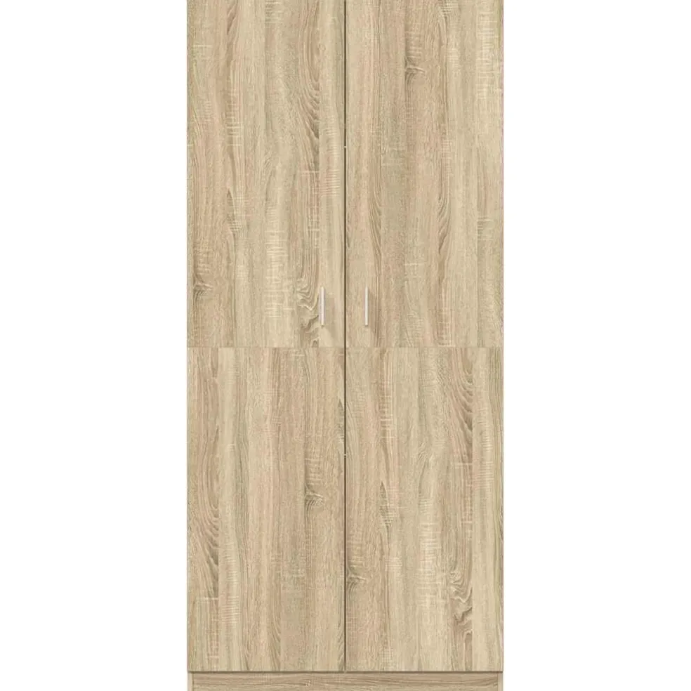 vidaXL Kledingkast 90x52x200 cm bewerkt hout sonoma eikenkleurig