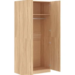 vidaXL Kledingkast 90x52x200 cm bewerkt hout sonoma eikenkleurig