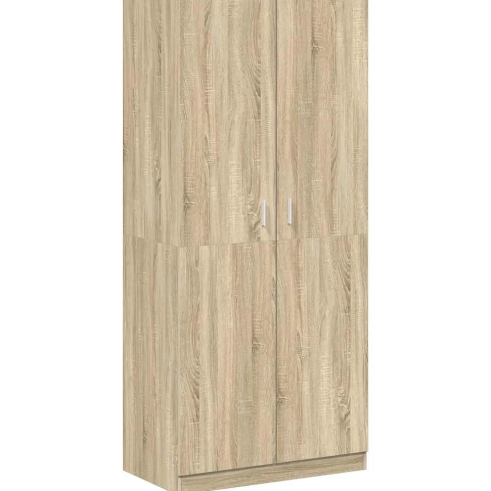 vidaXL Kledingkast 90x52x200 cm bewerkt hout sonoma eikenkleurig