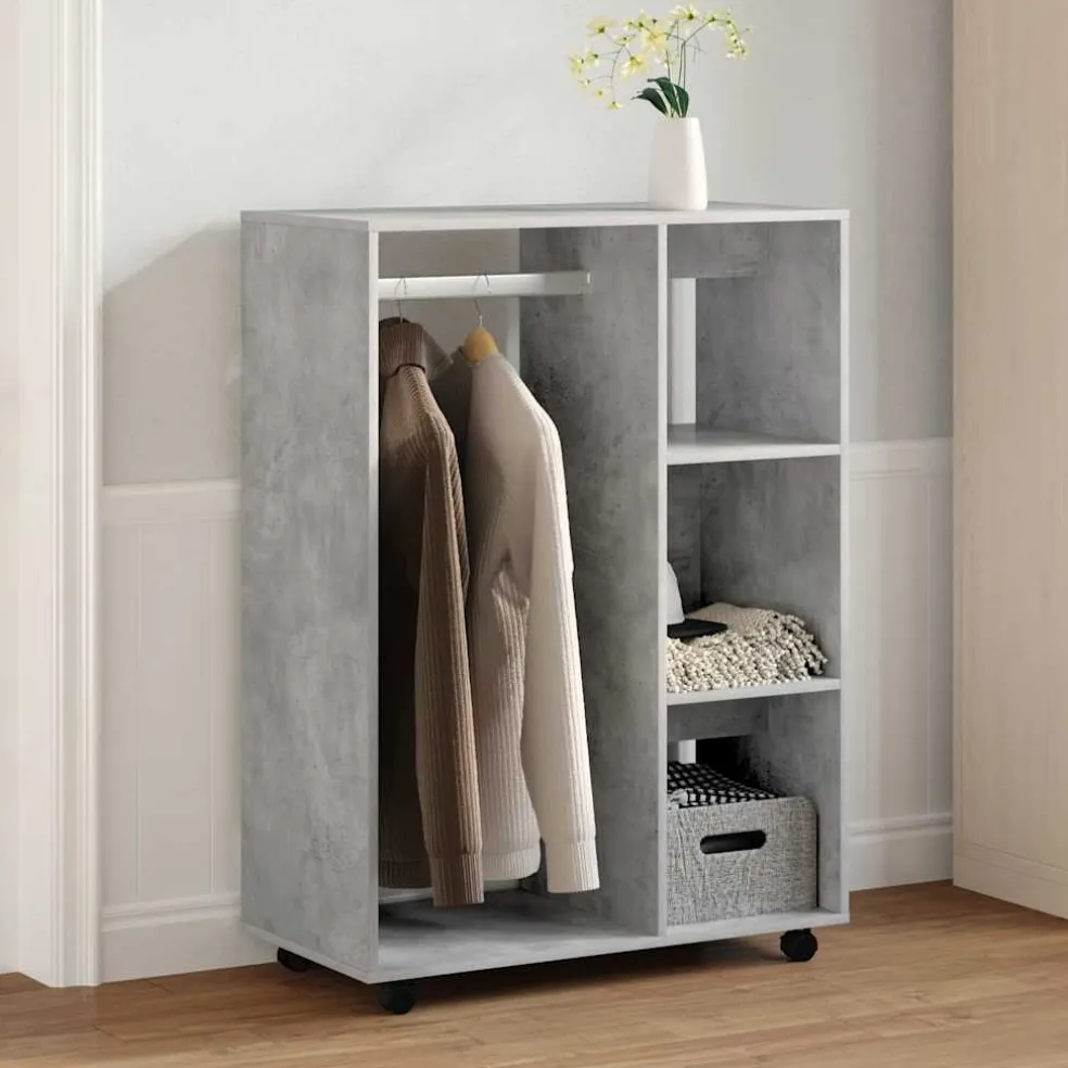 vidaXL Kledingkast 80x40x110 cm bewerkt hout betongrijs