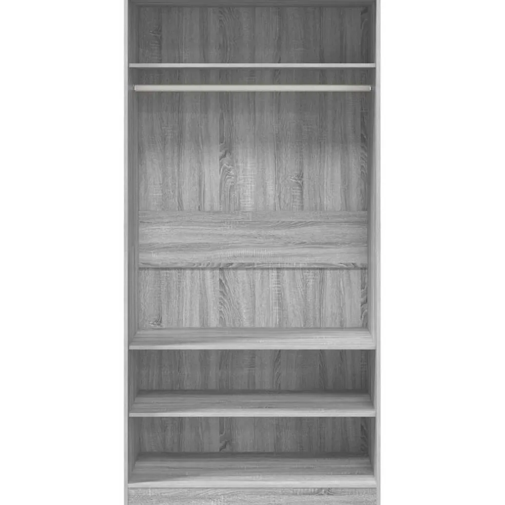 vidaXL Kledingkast 100x50x200 cm bewerkt hout grijs sonoma eikenkleur