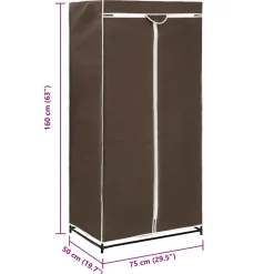 vidaXL Kledingkast 75x50x160 cm bruin