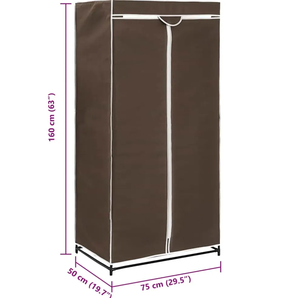 vidaXL Kledingkast 75x50x160 cm bruin