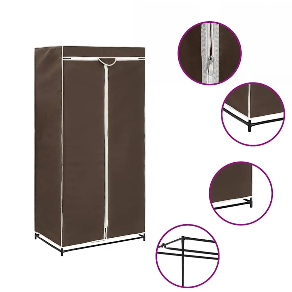 vidaXL Kledingkast 75x50x160 cm bruin