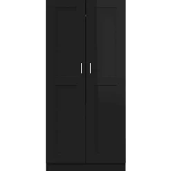 vidaXL Kledingkast 82,5x51,5x180 cm spaanplaat hoogglans zwart