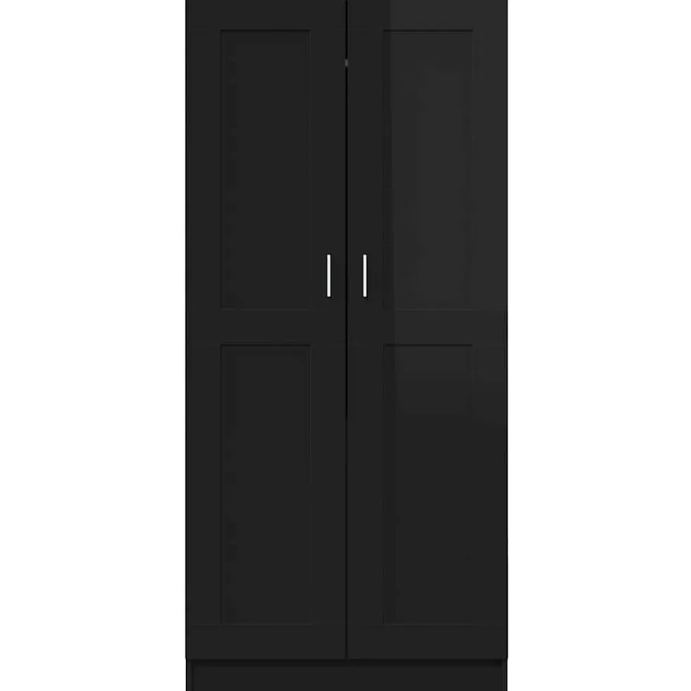 vidaXL Kledingkast 82,5x51,5x180 cm spaanplaat hoogglans zwart