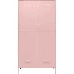 vidaXL Kledingkast 90x50x180 cm staal roze