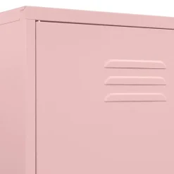 vidaXL Kledingkast 90x50x180 cm staal roze