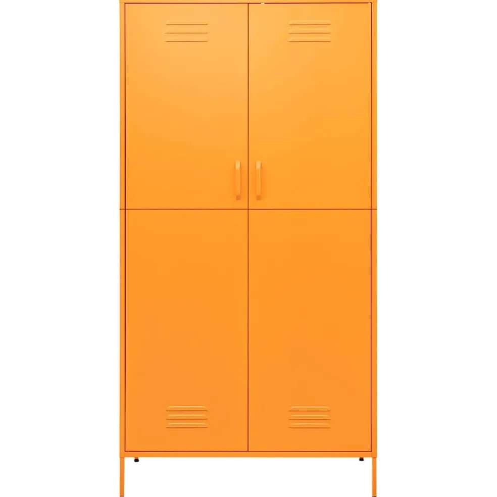 vidaXL Kledingkast 90x50x180 cm staal mosterdgeel