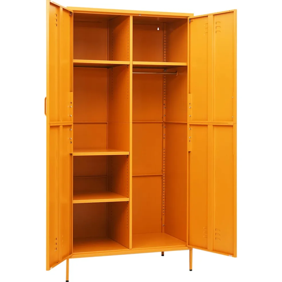 vidaXL Kledingkast 90x50x180 cm staal mosterdgeel