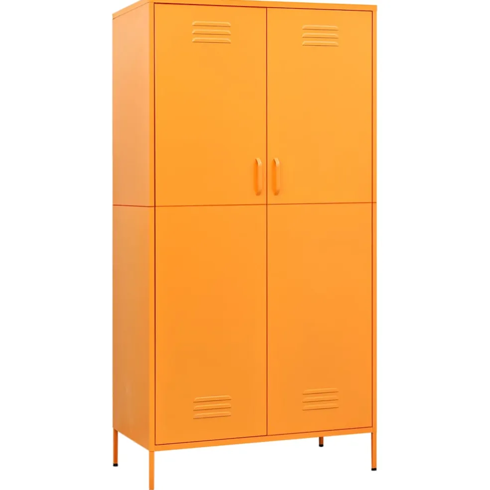 vidaXL Kledingkast 90x50x180 cm staal mosterdgeel
