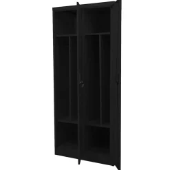 vidaXL Kledingkast 80x50x180 cm staal zwart