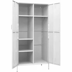 vidaXL Kledingkast 90x50x180 cm staal wit