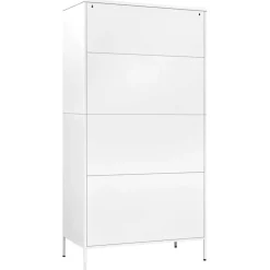 vidaXL Kledingkast 90x50x180 cm staal wit